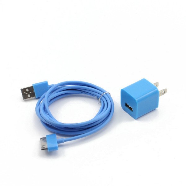 Wholesale iPhone 4S 4 2-in-1 House Power Charger (Blue)